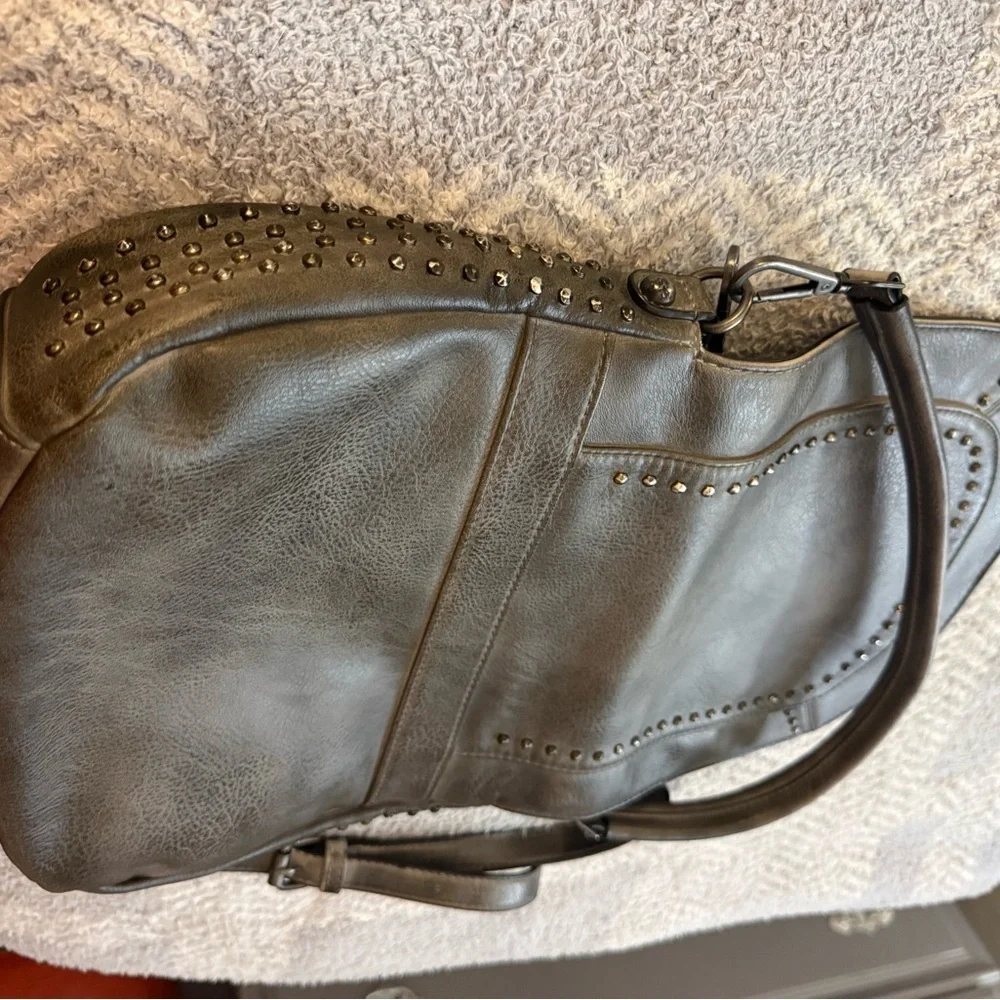 Silver Jeans Studded Metallic Crossbody Bag